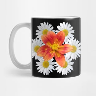 orange blossom with daisy flower blooms pattern Mug